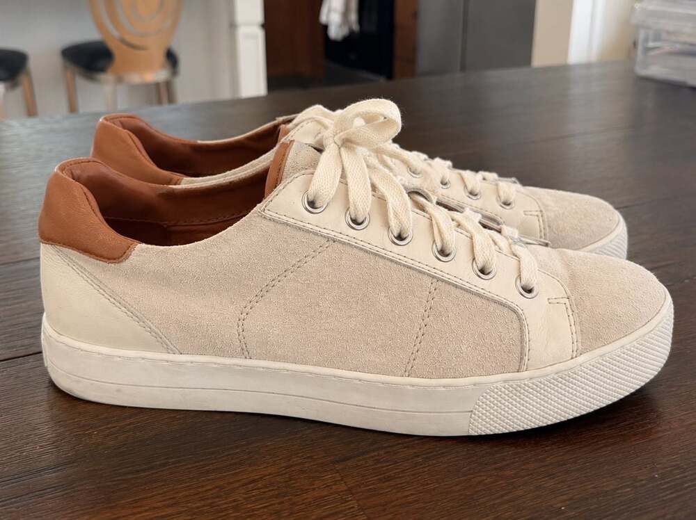 Coach Paddy Chalk Ivory Suede and Leather Sneaker